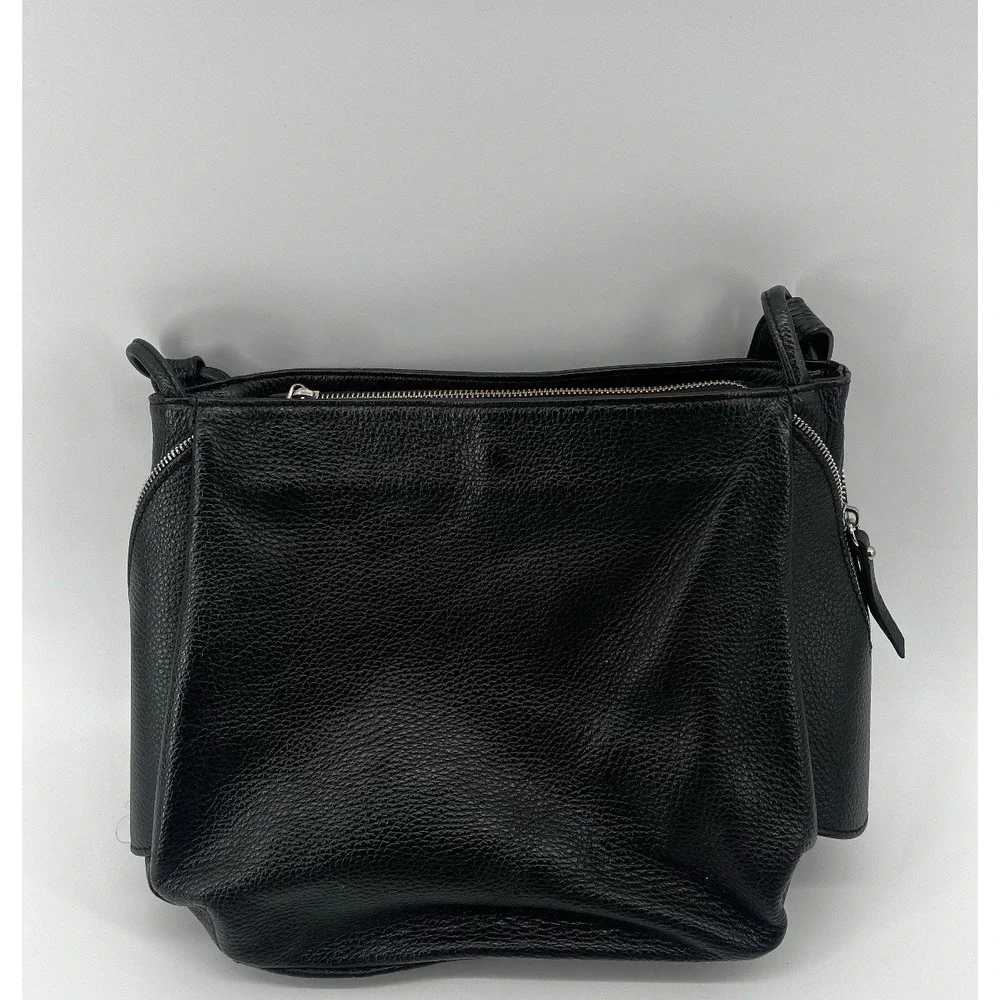 Viola Castellani Italian Leather Hobo Black Bag‎ Shoulder Crossbody VTG